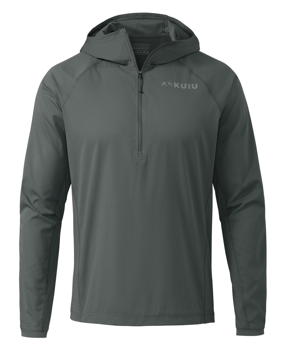 Front of Tiburon Hybrid Hoodie in Stone Grey