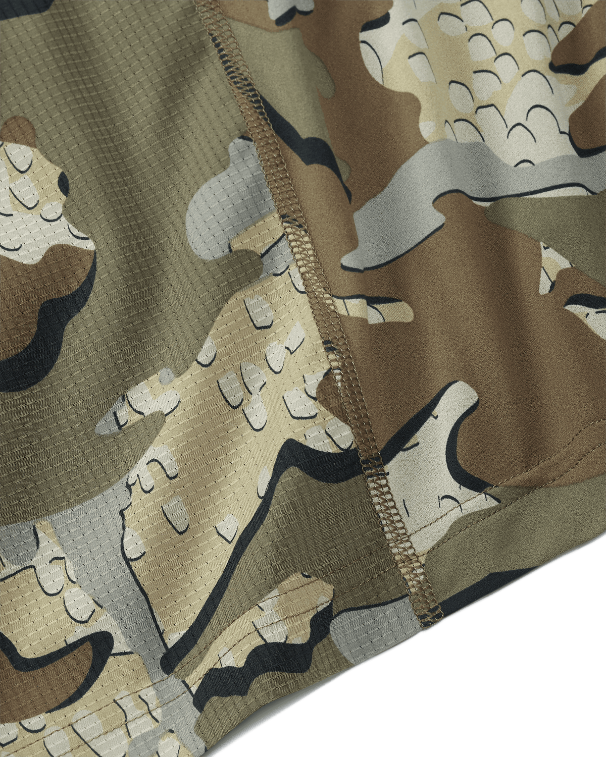 stitches on the side of Tiburon Hybrid Hoodie in Valo Camouflage
