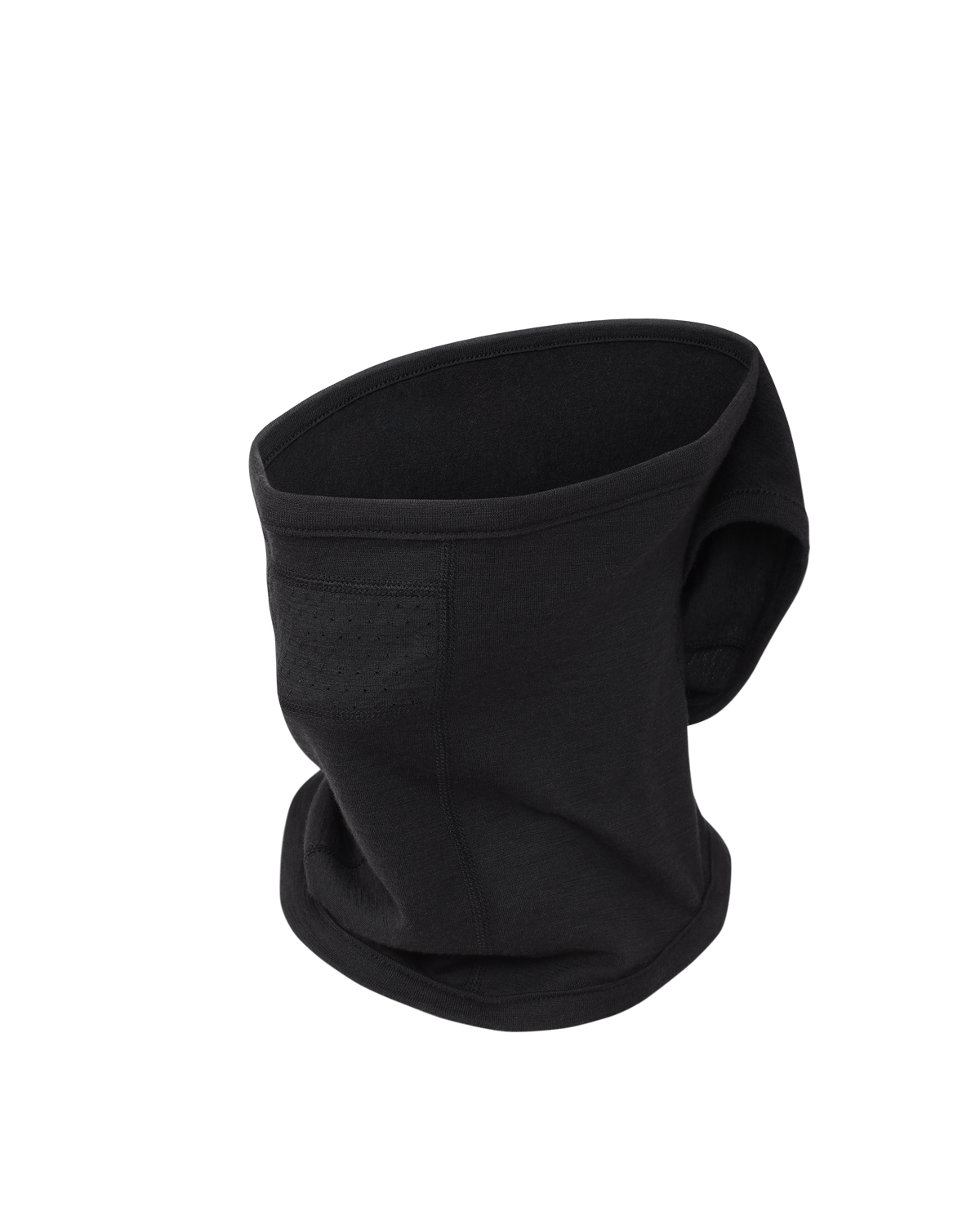 Front of ULTRA Merino 145 Balaclava in Black using neckgaiter only