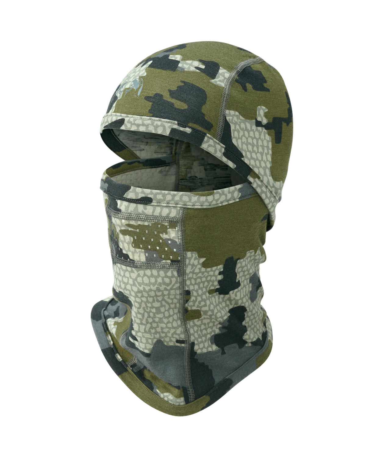 Front of ULTRA Merino 145 Balaclava in Verde Camouflage