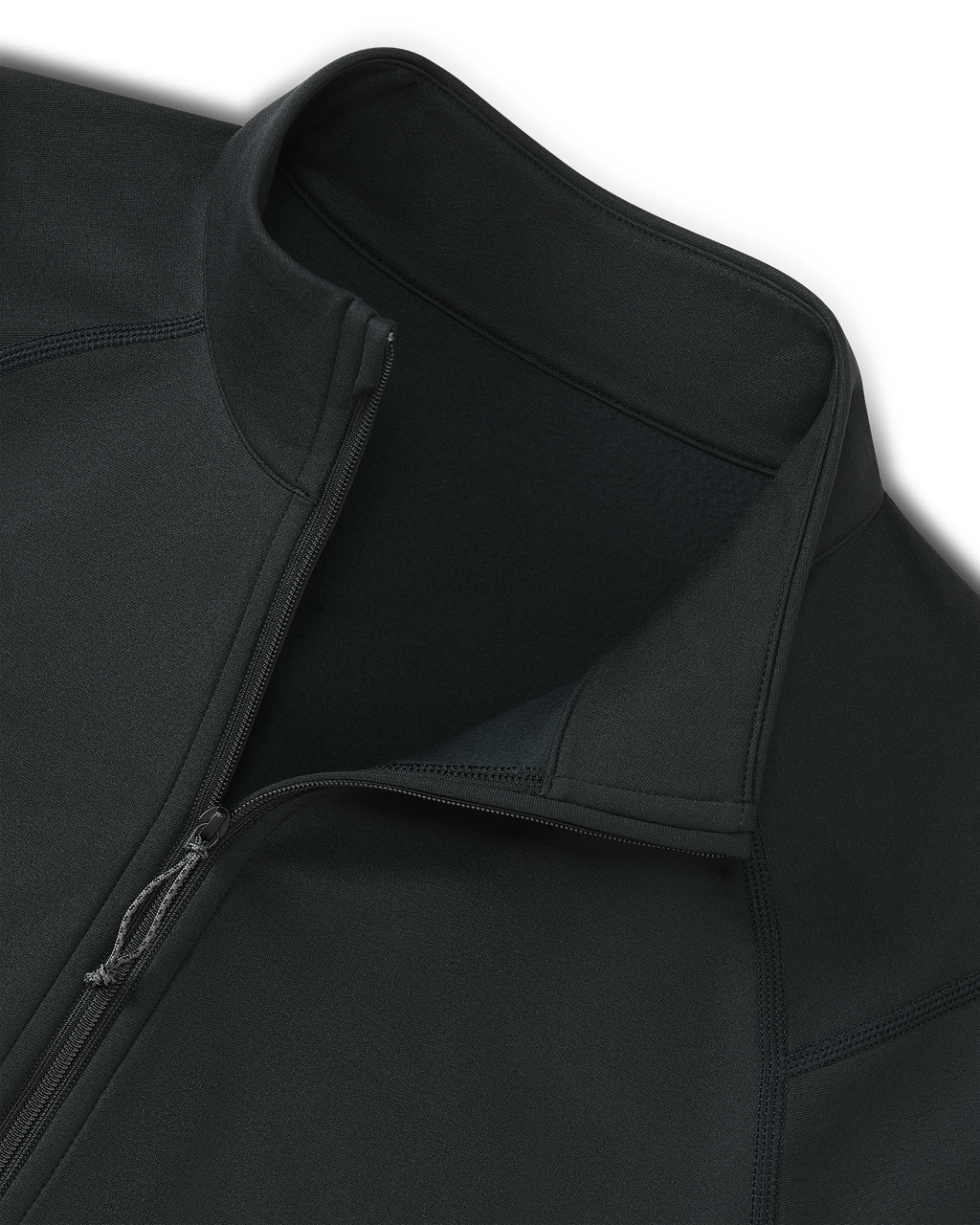 Detail of zipped collar on the Vital S3 Zip-T in Black