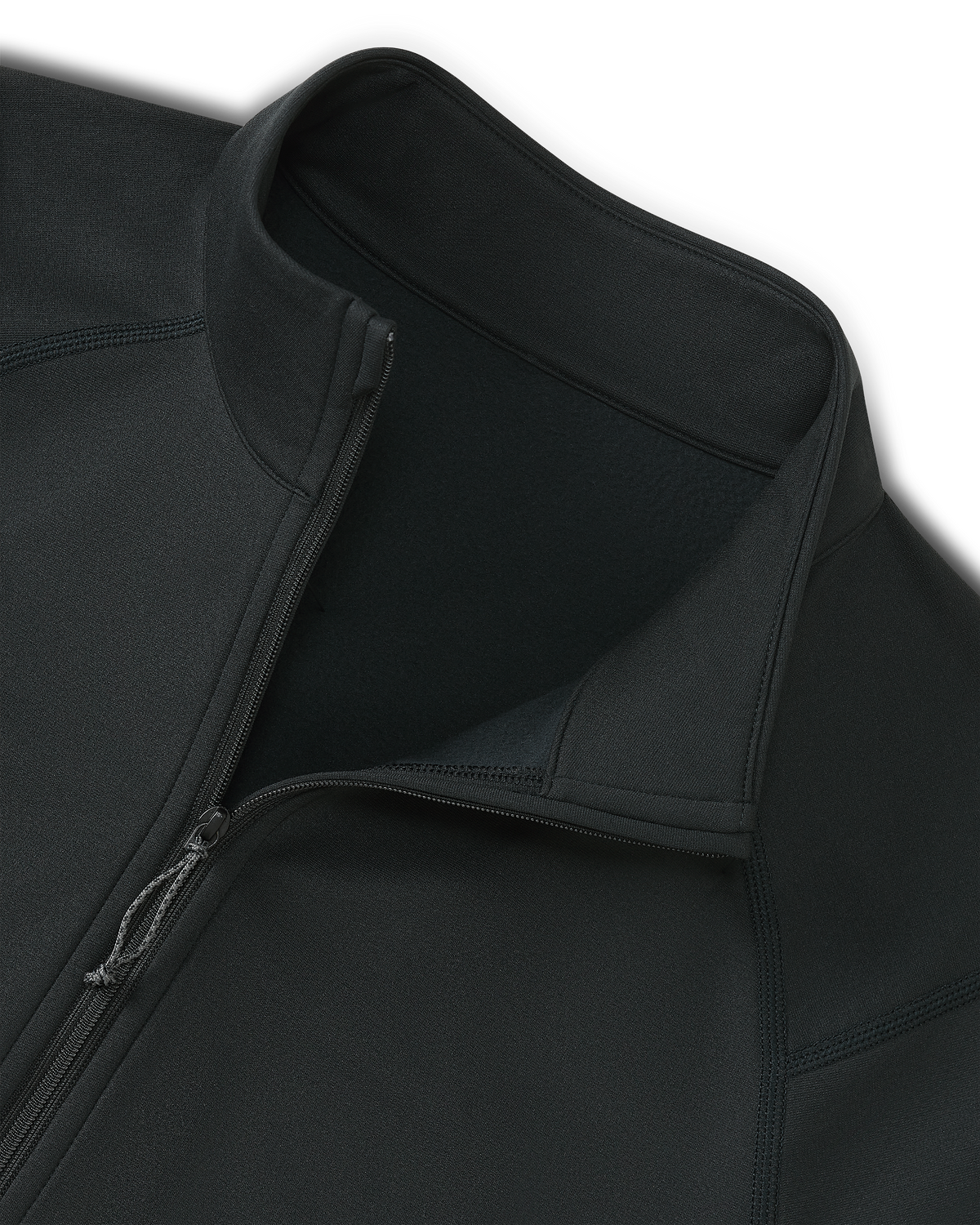 Detail of zipped collar on the Vital S3 Zip-T in Black