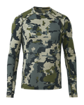 Front of Vital S3 Long Sleeve Crew in Verde Camouflage