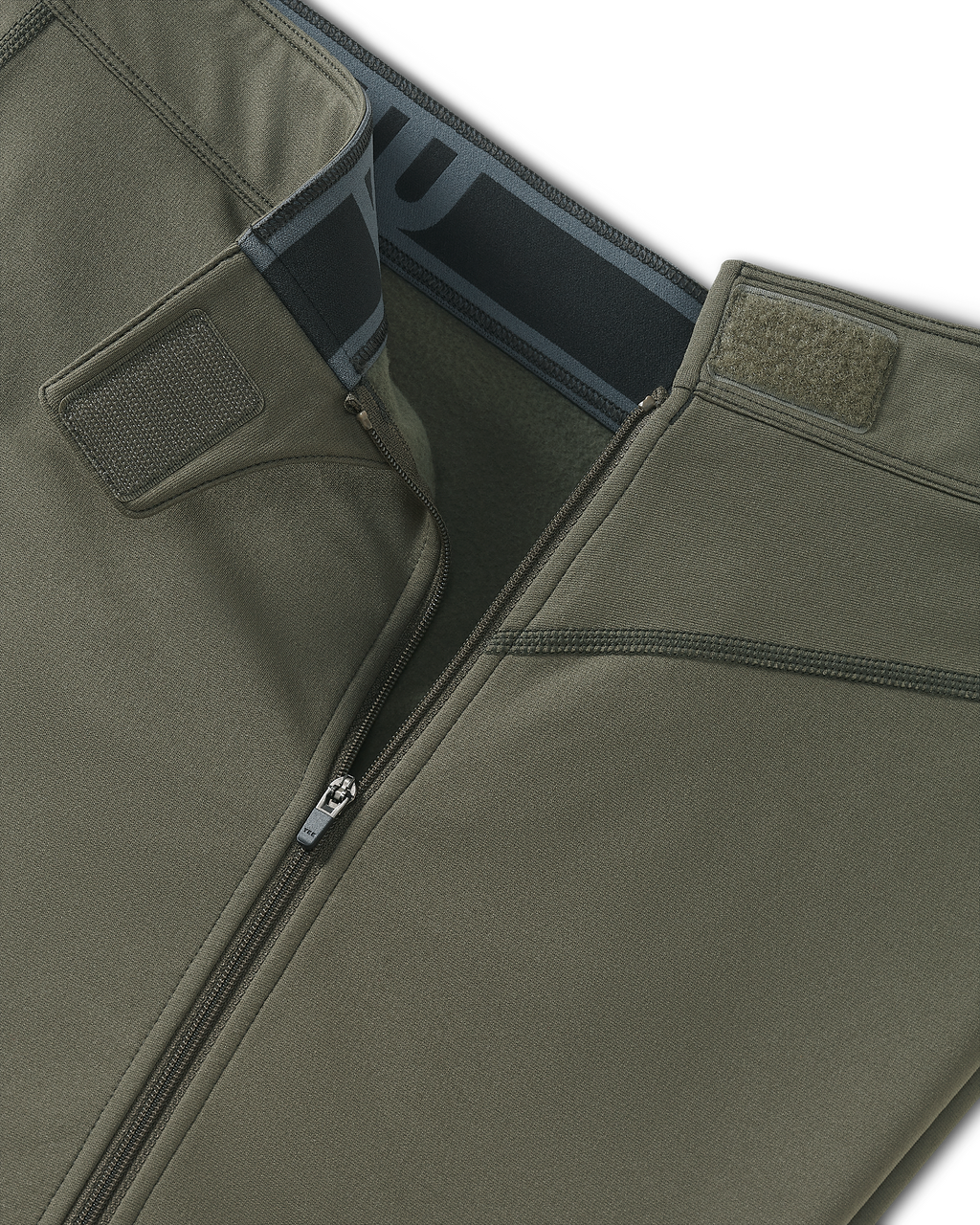 Detail of hook loop waistband on the Vital S3 in Ash Brown