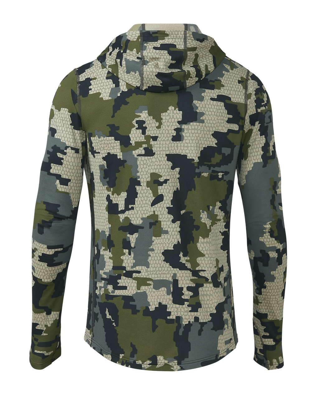 Back of Vital S3 Zip-T Hoodie in Verde Camouflage