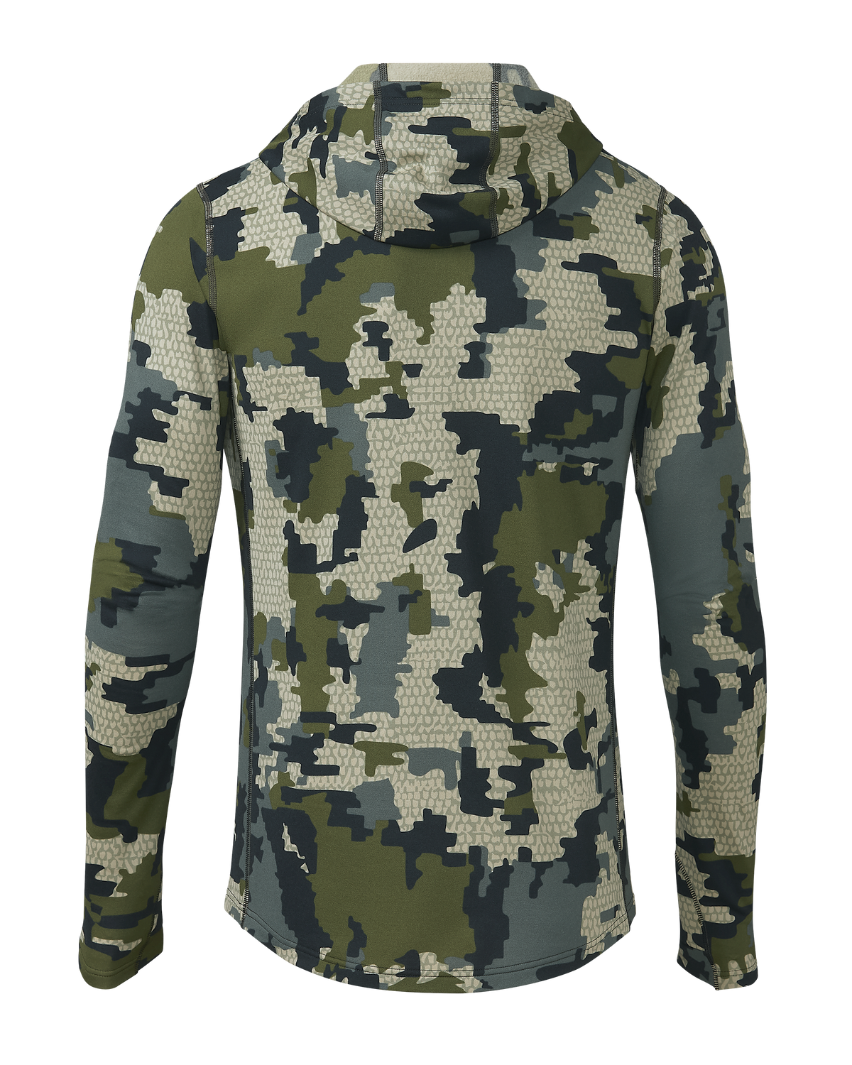 Back of Vital S3 Zip-T Hoodie in Verde Camouflage
