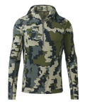 Front of Vital S3 Zip-T Hoodie in Verde Camouflage