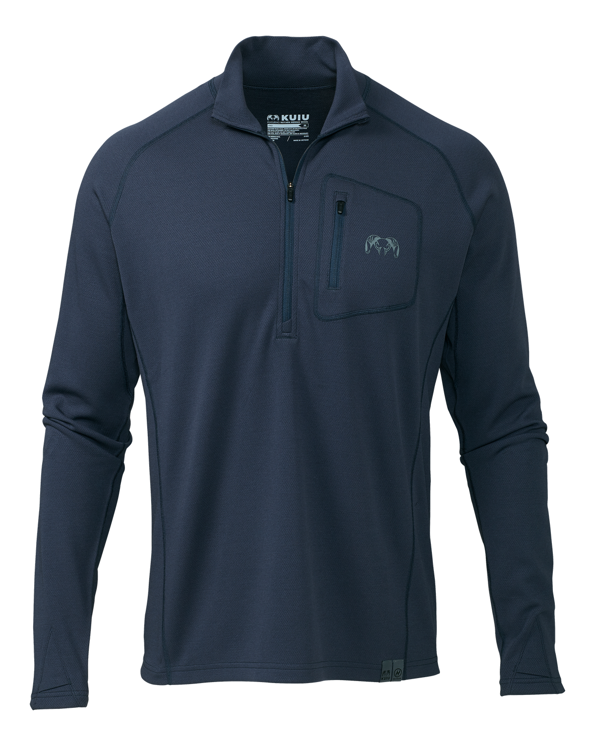 Front of PRO Merino 200 Zip-T in Steel Blue