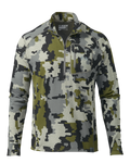 Front of PRO Merino 200 Zip-T in Verde Camouflage on mannequin