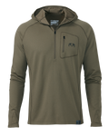 Front of PRO Merino 200 Zip-T Hoodie Shirt in Ash Brown
