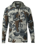 Front of PRO Merino 200 Zip-T Hoodie in Vias Camouflage