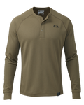 Front of Pro Merino 200 Henley in Ash Brown Color