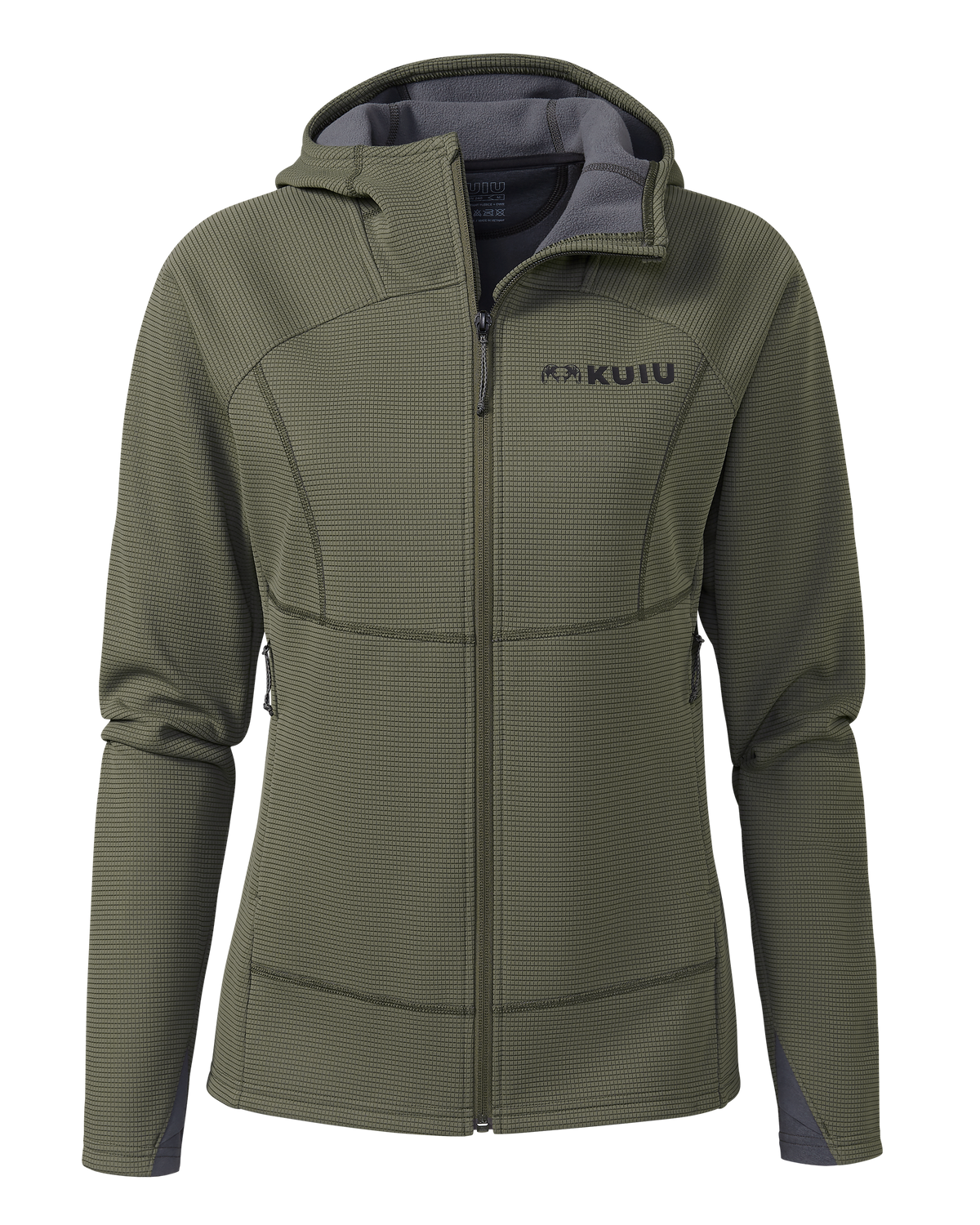 Front of Women's Peloton 240 Full Zip Hoodie in Ash Brown