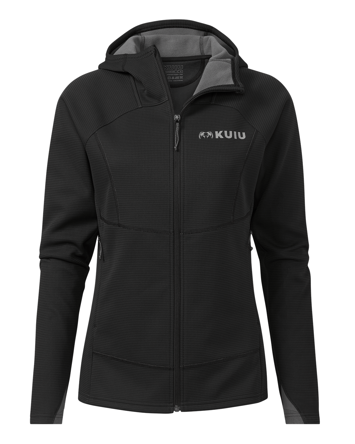 Front of Women's Peloton 240 Full Zip Hoodie in Black