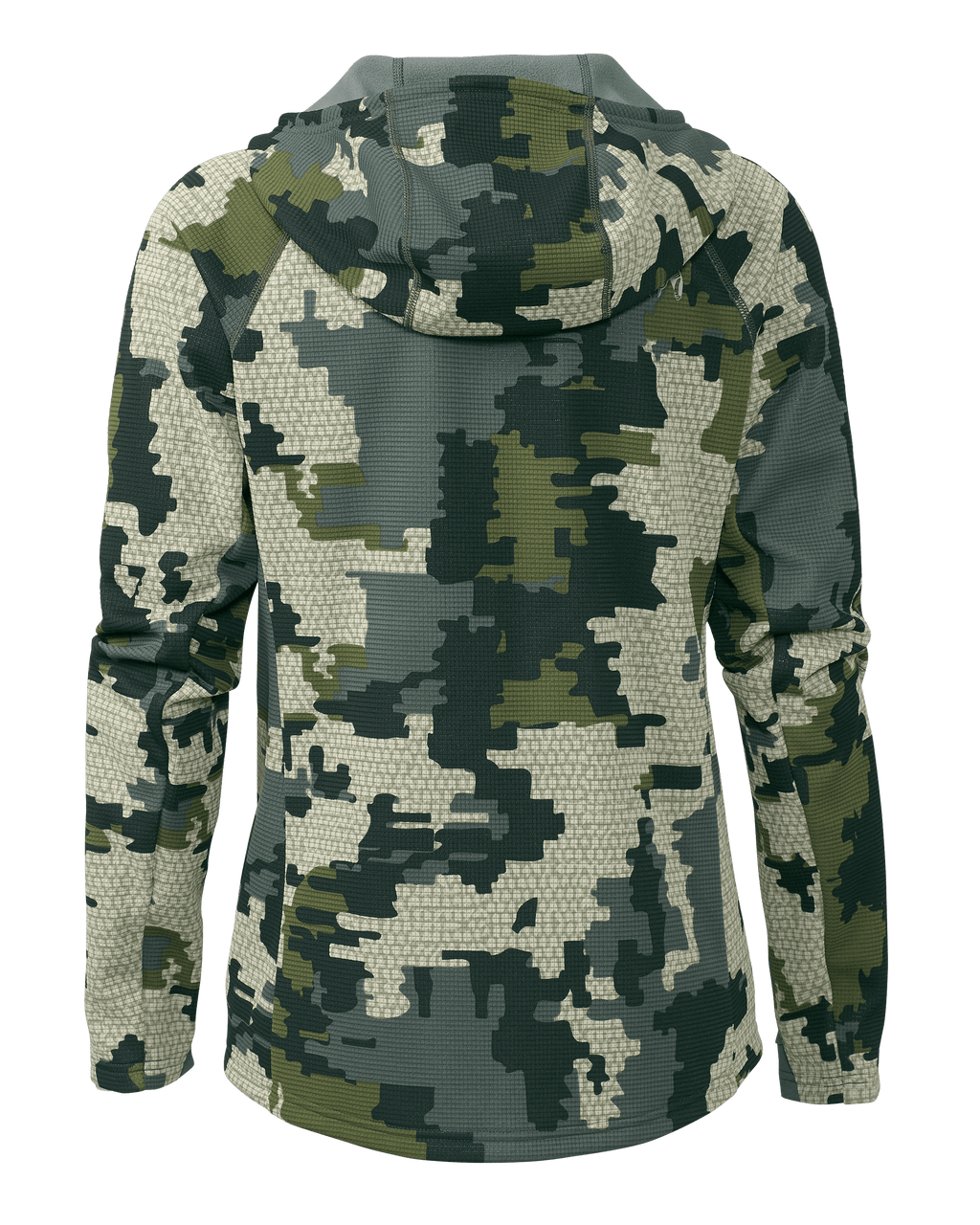 Back of Women's Peloton 240 Full Zip Hoodie in Verde Camouflage