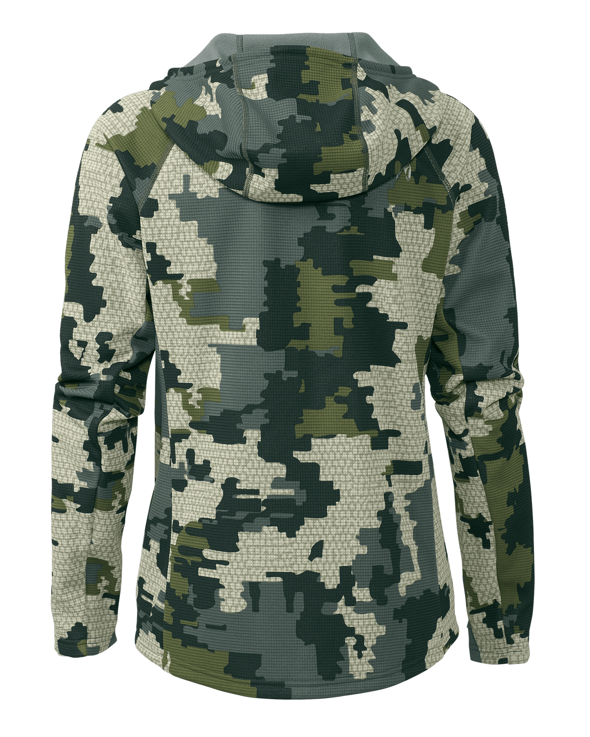 Back of Women's Peloton 240 Full Zip Hoodie in Verde Camouflage