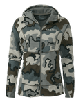Front of Women's Peloton 240 Full Zip Hoodie Shirt in Vias Camouflage