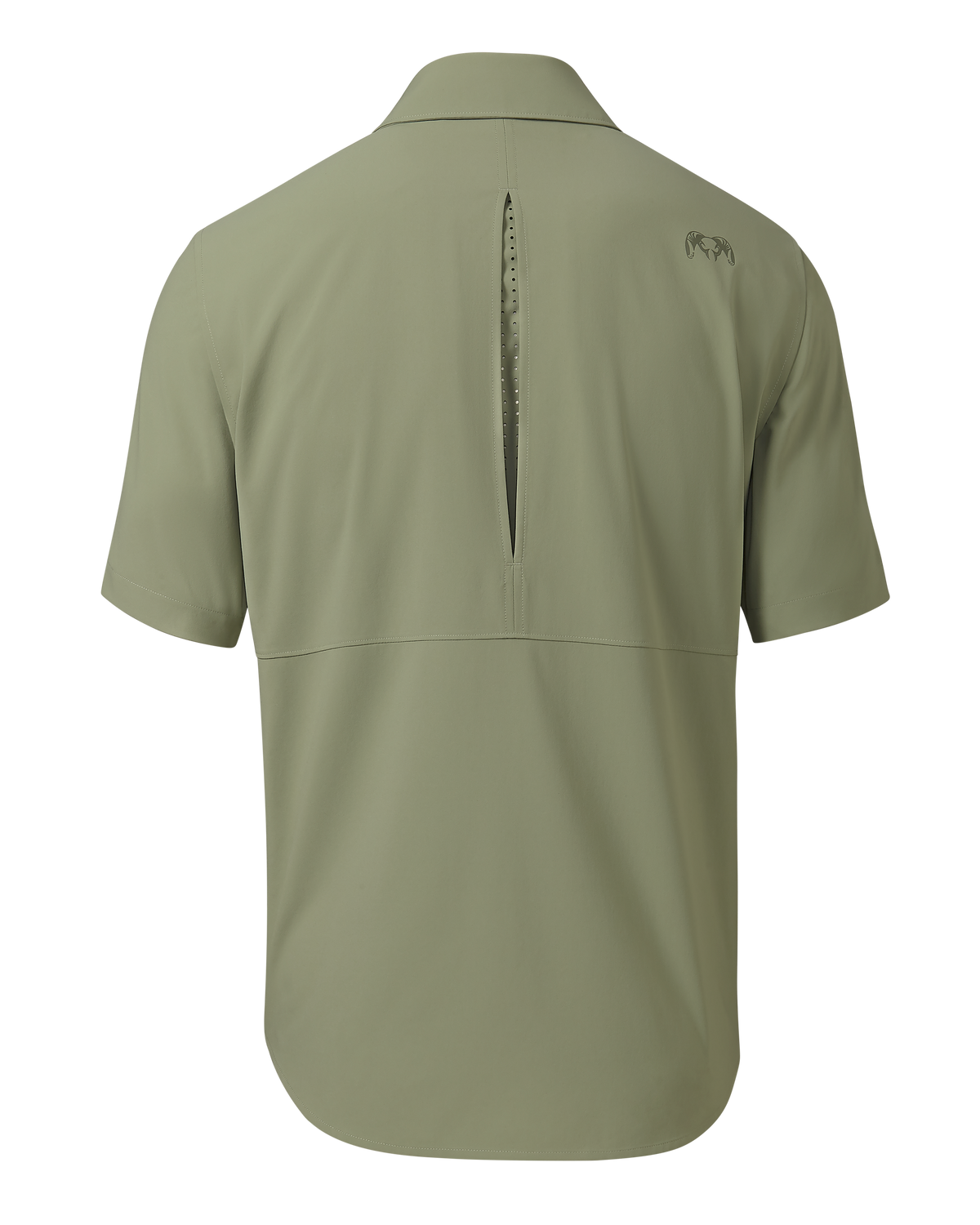 Back of Mesa Vented Short Sleeve Snap Shirt in Buckbrush
