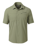 Front of Mesa Vented Short Sleeve Snap Shirt in Buckbrush