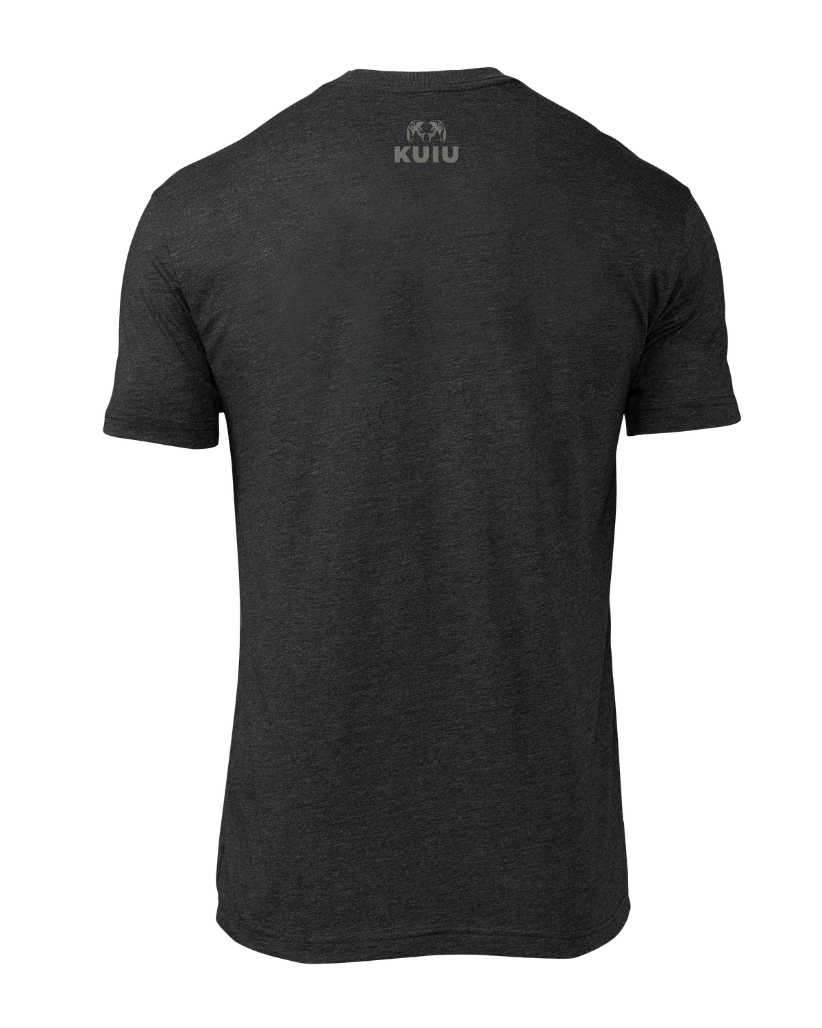 Back of KUIU Topo Block Logo T-Shirt in Charcoal Grey