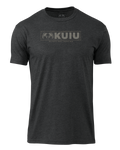 Front of KUIU Topo Block Logo T-Shirt in Charcoal Grey