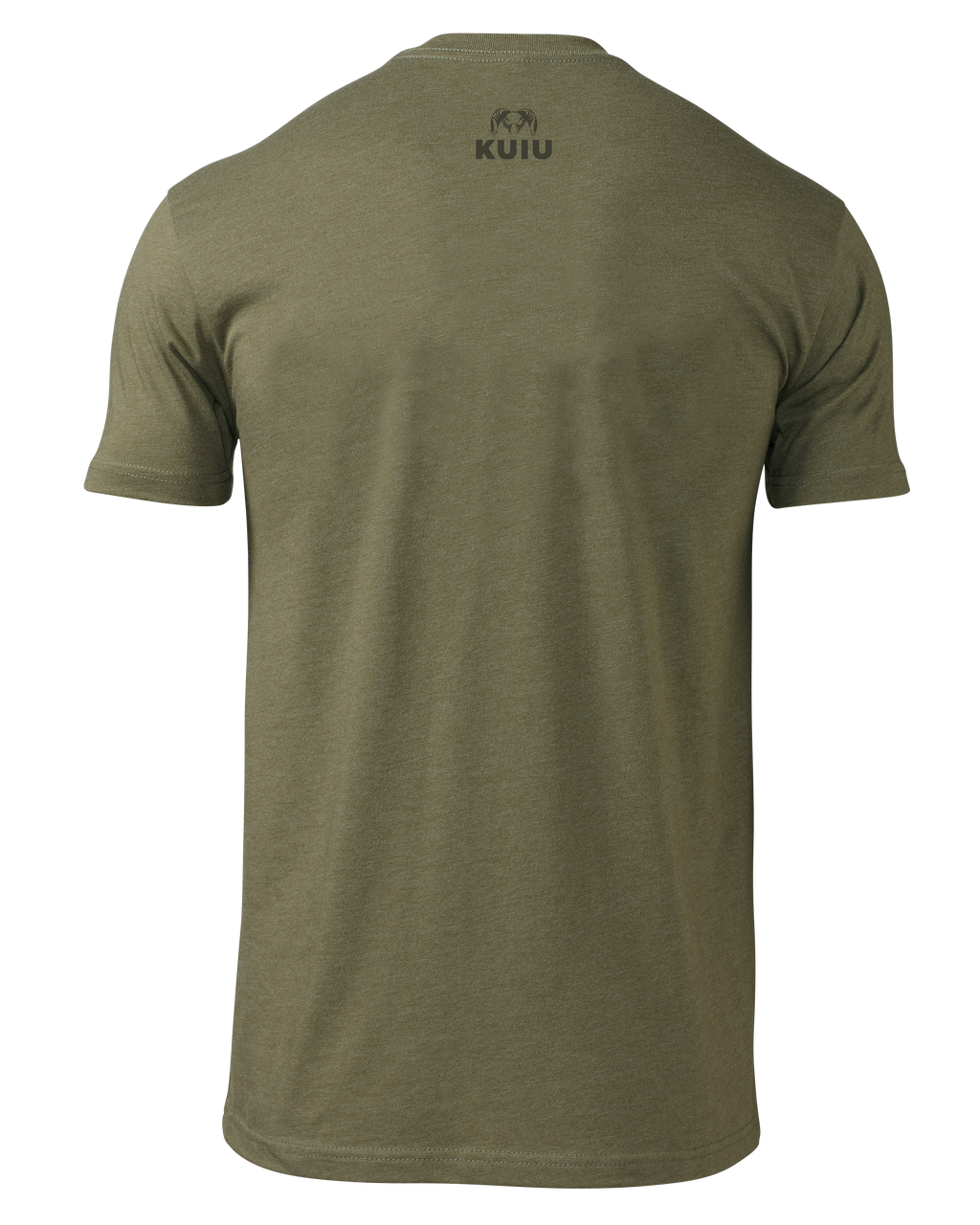 Front of KUIU Topo Block Logo T-Shirt in Military Green