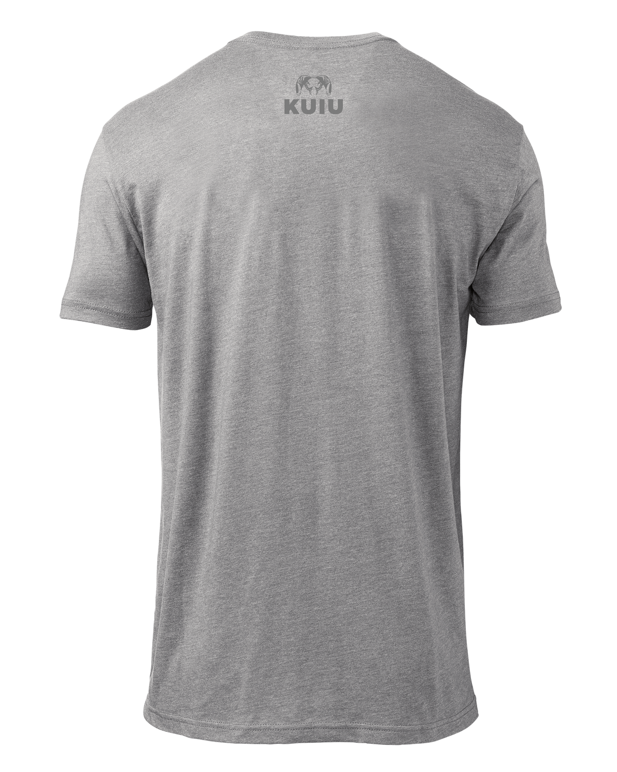 Back of KUIU Solid Vertical T-Shirt in Heather Grey