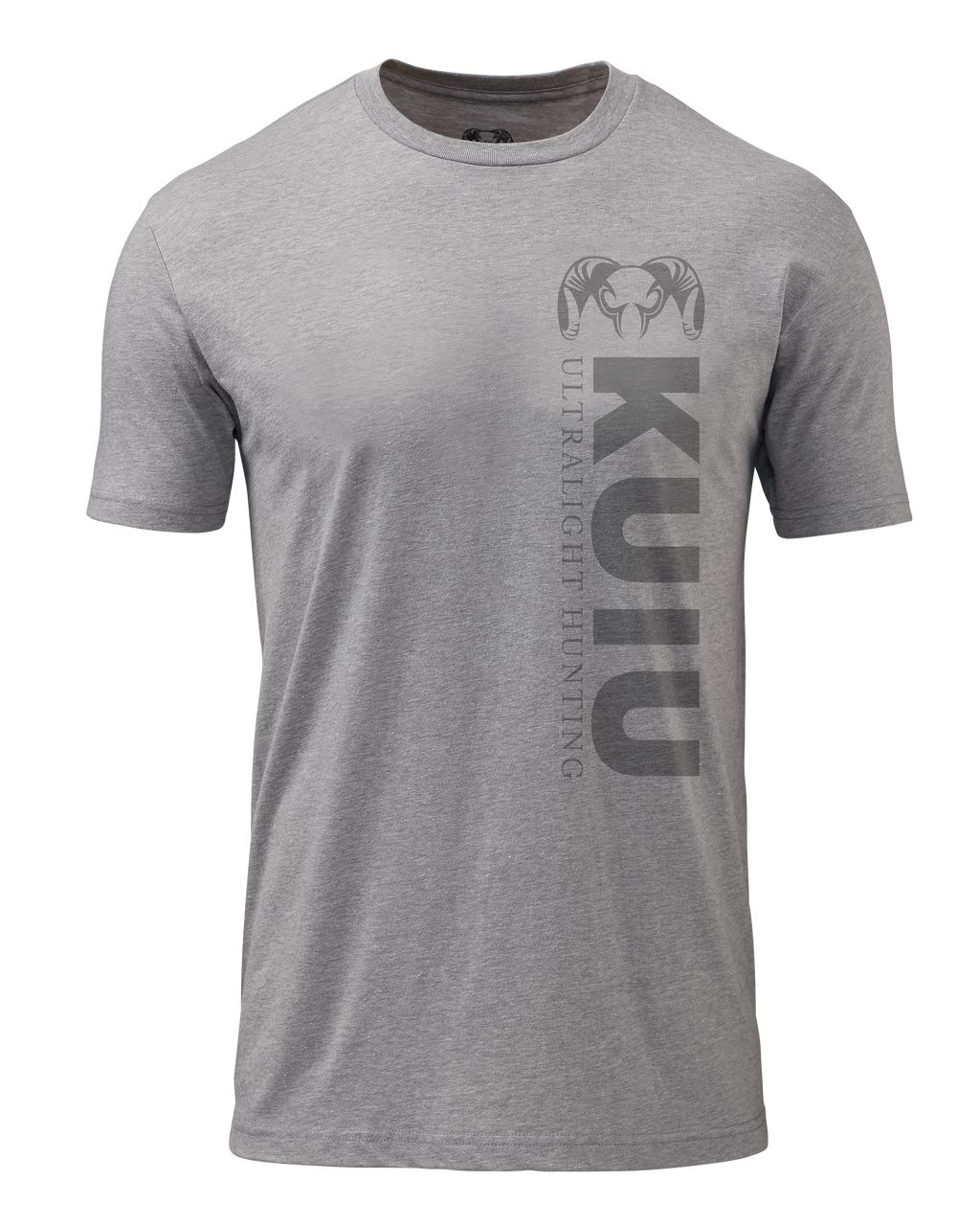 Front of KUIU Solid Vertical T-Shirt in Heather Grey