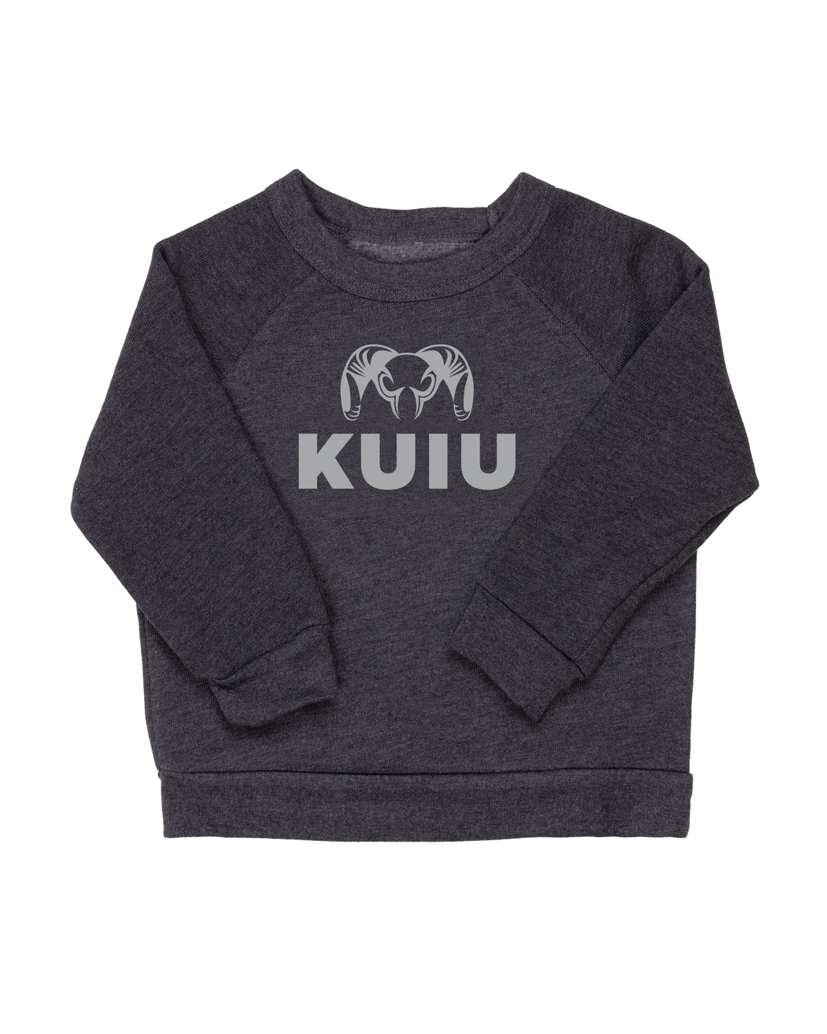 Front of Toddler Stacked Logo Crewneck Sweatshirt in Light Grey