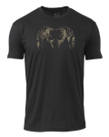 Front of Black KUIU Camo Big Ram T-Shirt in Veros Camo Pattern