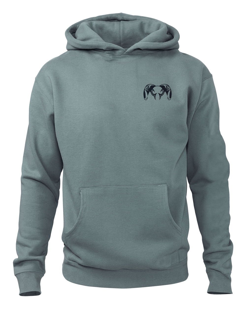Front of Workgrade Heavyweight Hoodie in Blue