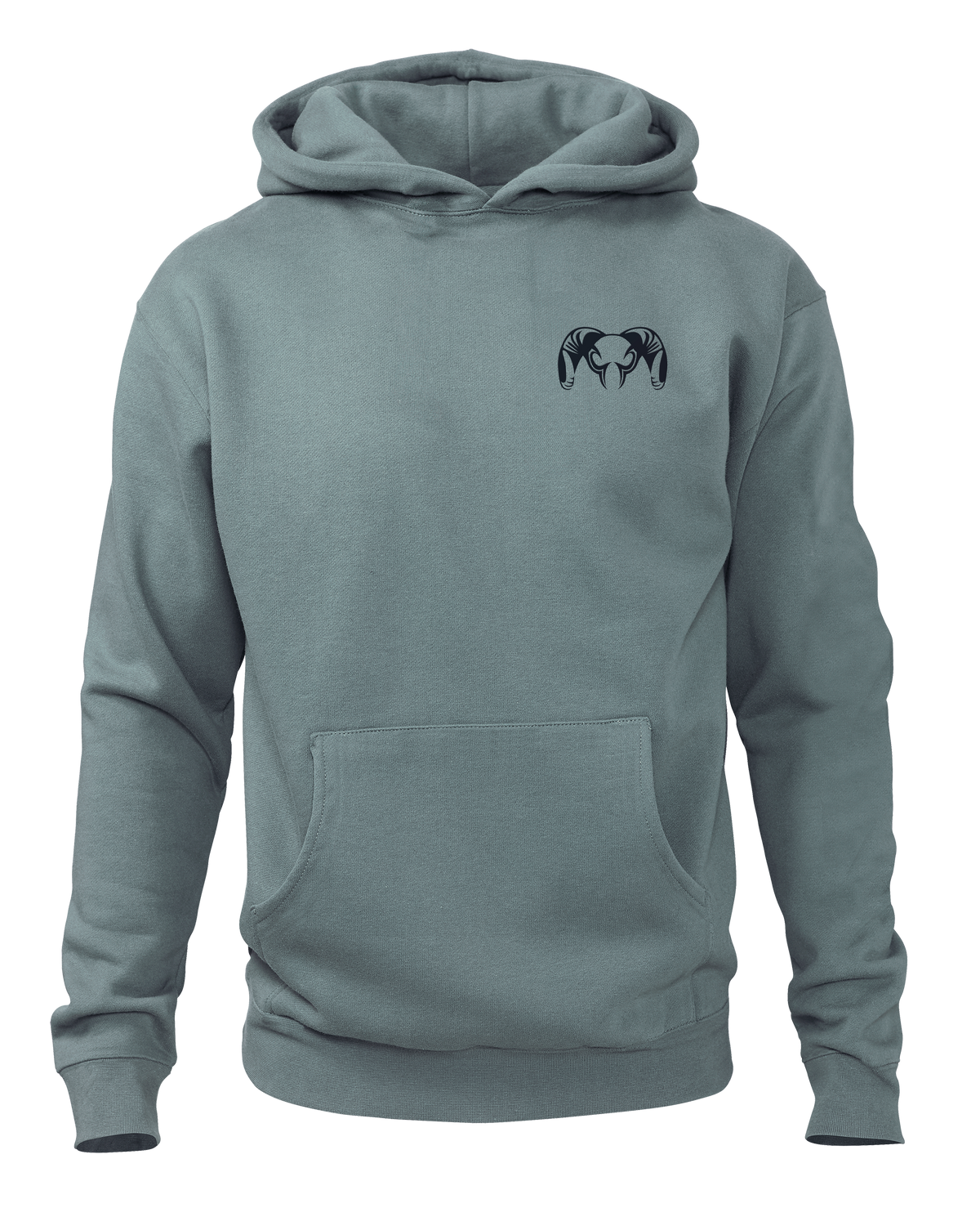 Front of Workgrade Heavyweight Hoodie in Blue