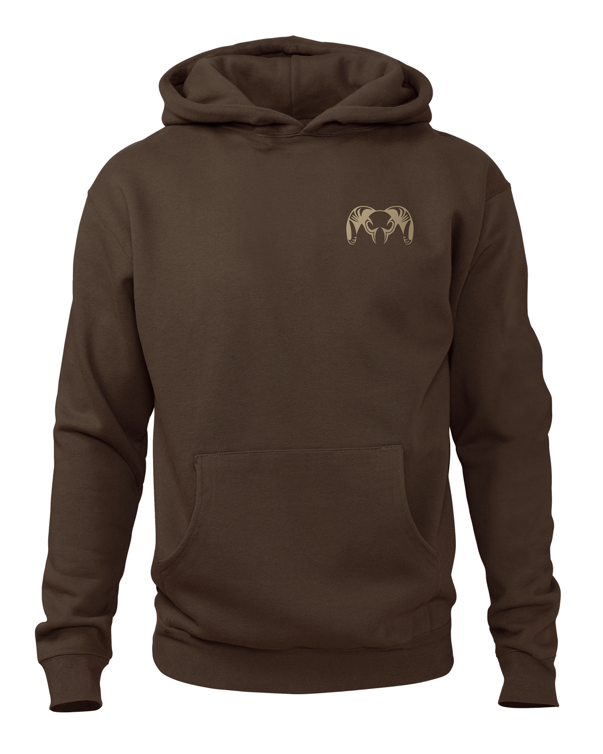 Front of Workgrade Heavyweight Hoodie in Brown