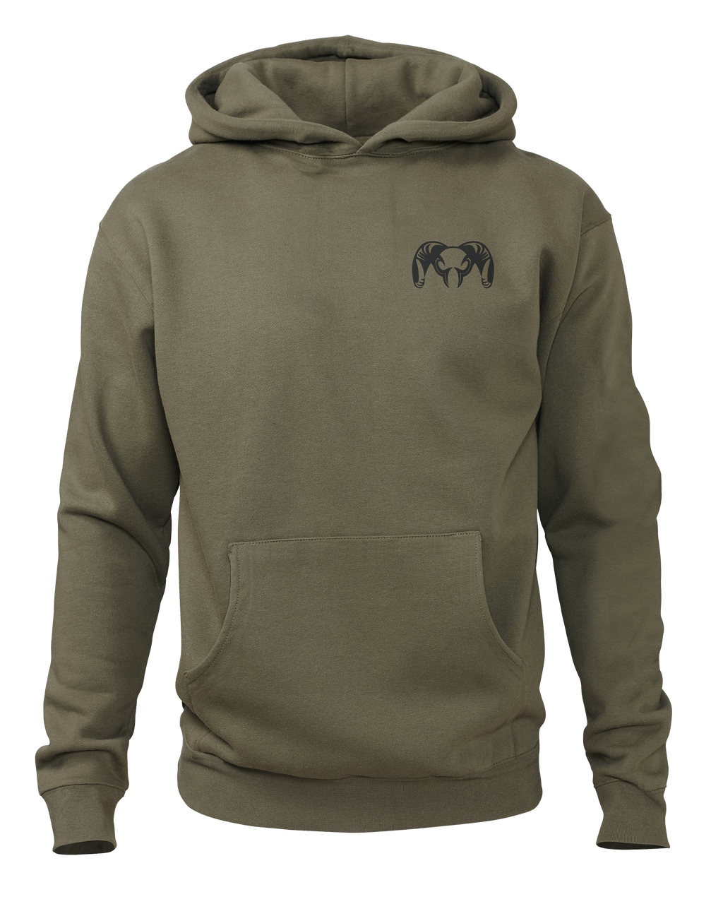 Front of Workgrade Heavyweight Hoodie in Olive Green