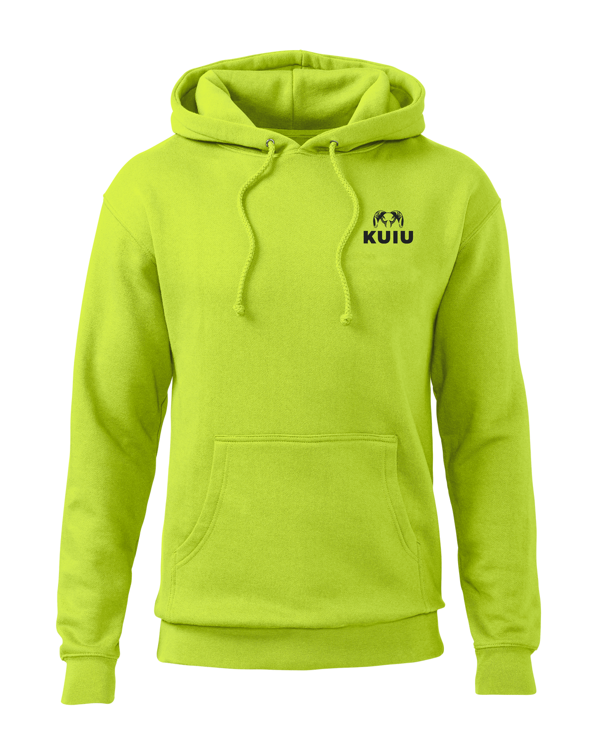 Front of KUIU Workgrade Signal Hoodie in Safety Yellow