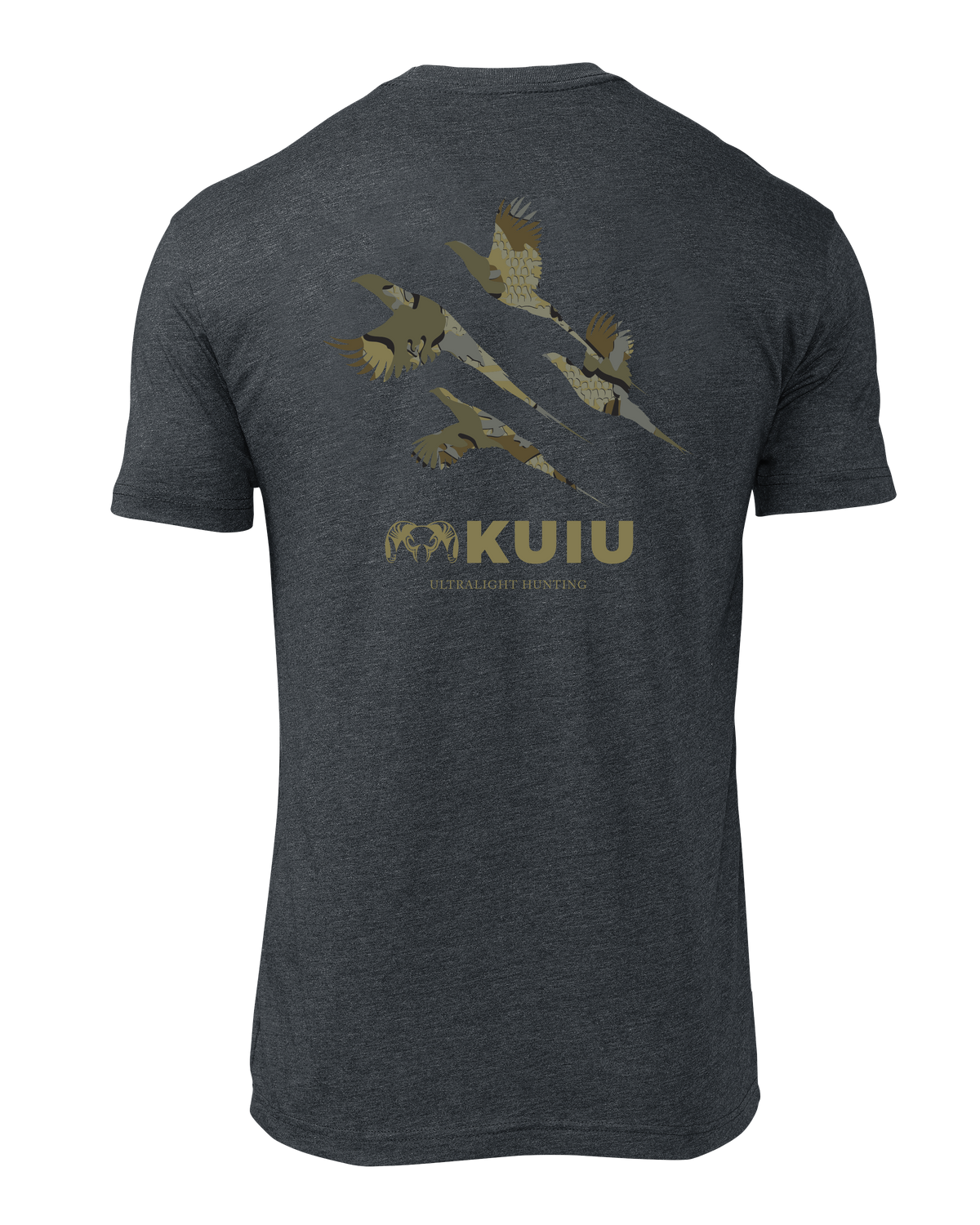 Back of KUIU Valo Upland T-Shirt in Charcoal Grey