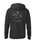 Back of KUIU Valo Upland Hoodie in Charcoal Grey