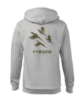 Back of KUIU Valo Upland Hoodie in Heather Grey