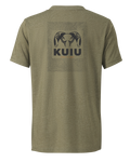 Back of KUIU Youth Topo Back Logo T-Shirt in Military Green