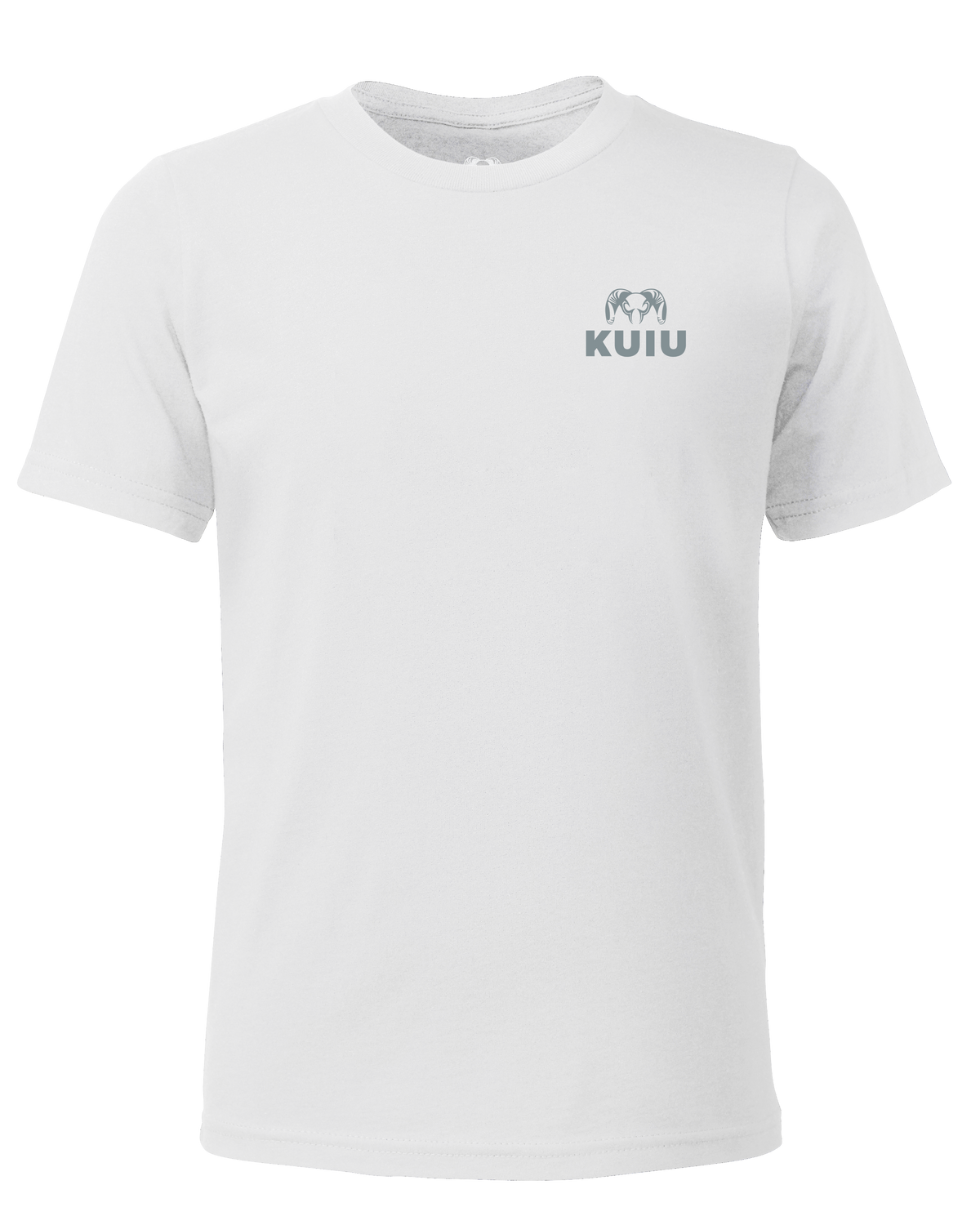Front of KUIU Youth Topo Back Logo T-Shirt in White