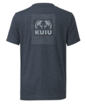Back of KUIU Youth Topo Back Logo T-Shirt in Midnight Navy Blue