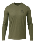 Front of KUIU Logo Long Sleeve T-Shirt in Military Green