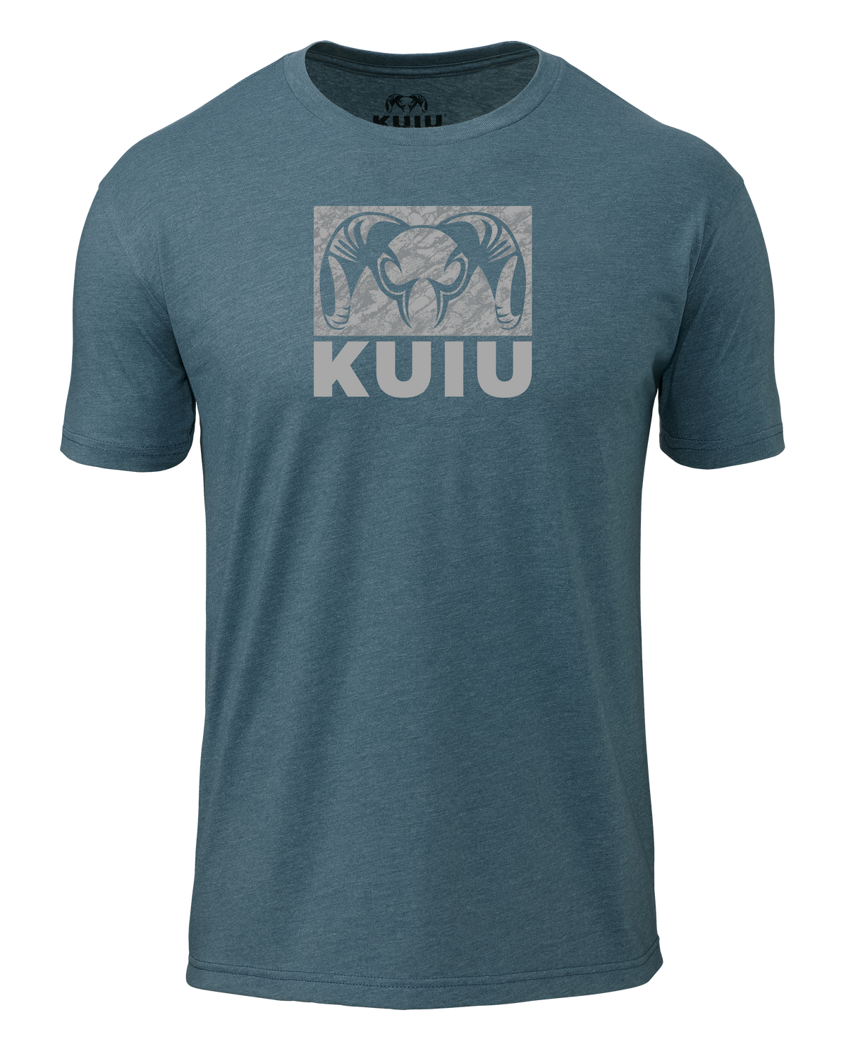 Front of KUIU Gritstone Logo T-Shirt in Indigo Blue