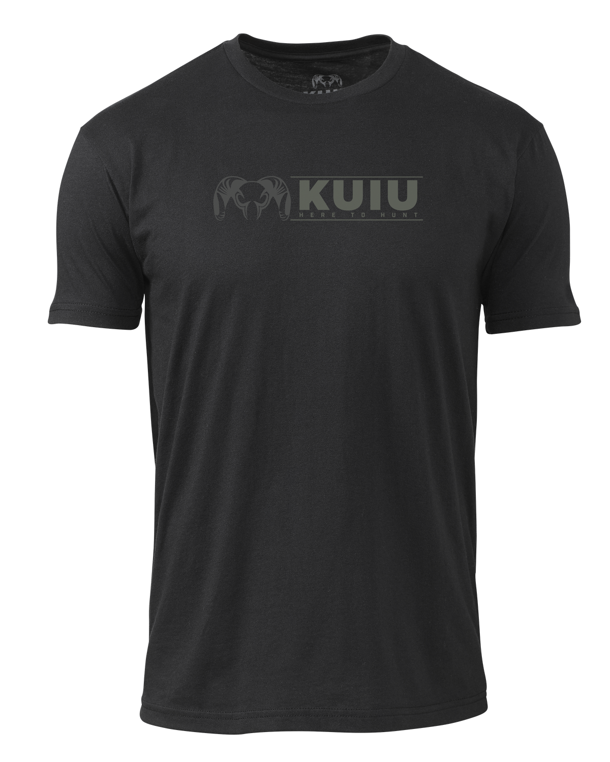 Front of KUIU Here to Hunt Logo T-Shirt in Black