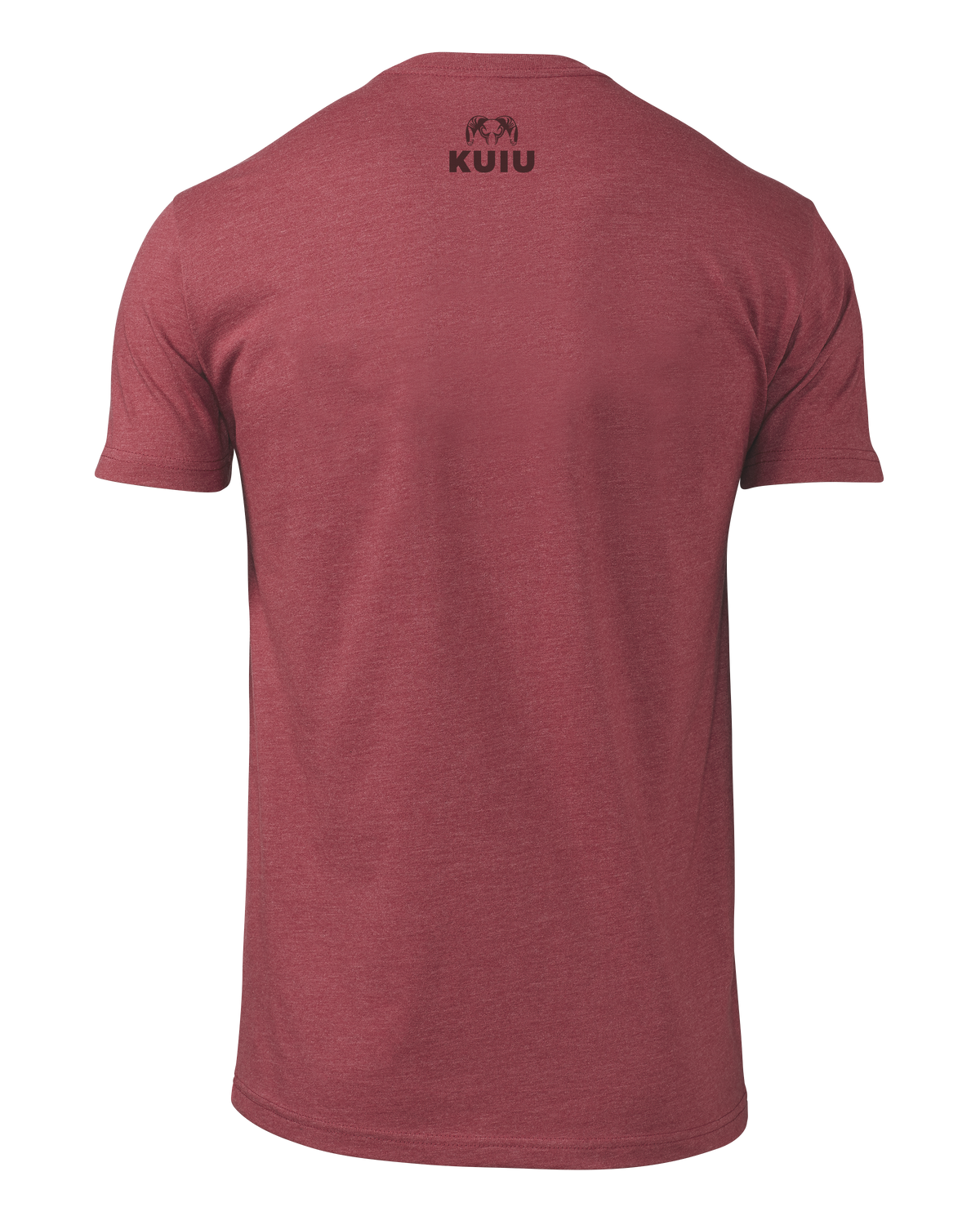 Back of KUIU Here to Hunt Logo T-Shirt in Cardinal Red