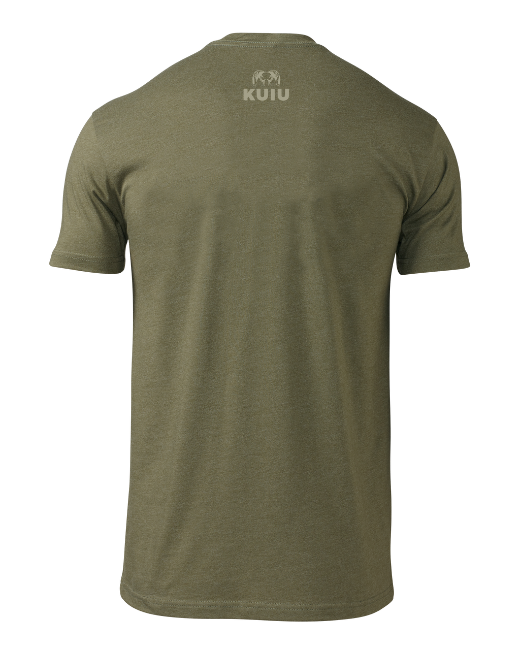 Back of KUIU Super Cub Log T-Shirt in Military Green