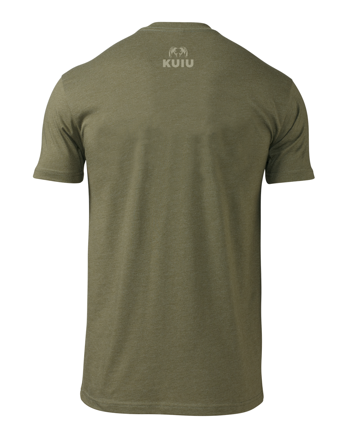 Back of KUIU Super Cub Log T-Shirt in Military Green