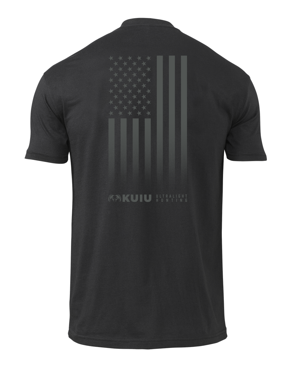 Back of KUIU Vertical Flag Logo T-Shirt in Black