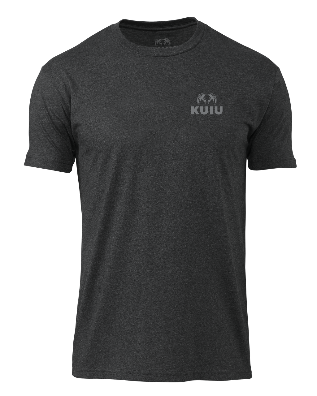 Front of KUIU Vertical Flag Logo T-Shirt in Charcoal Grey