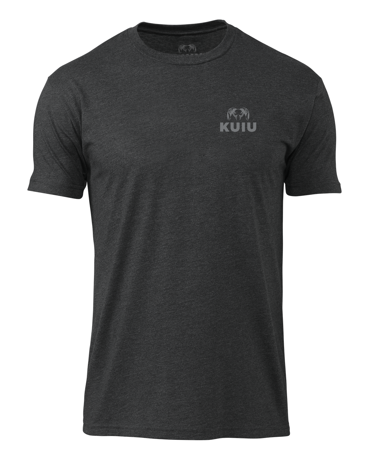 Front of KUIU Vertical Flag Logo T-Shirt in Charcoal Grey